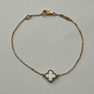 Van Cleef & Arpels Sweet Alhambra Bracelet Mother of Pearl 18K Yellow Gold VCA